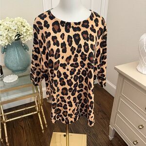 Tyler Boe Leopard Caplet Sweater nwt